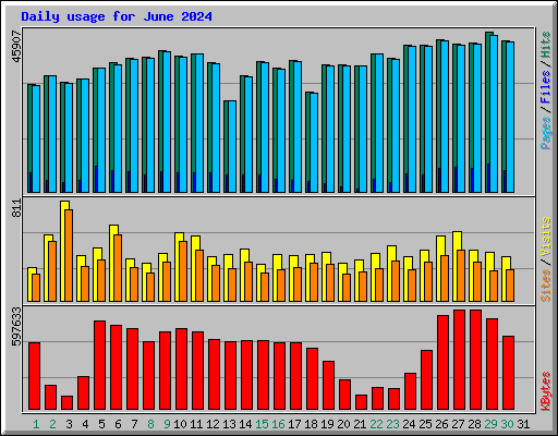 Daily usage for June 2024