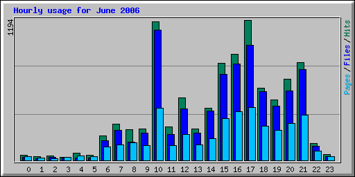 Hourly usage for June 2006