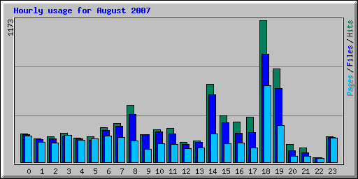 Hourly usage for August 2007