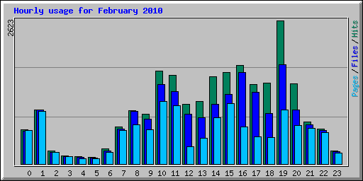 Hourly usage for February 2010