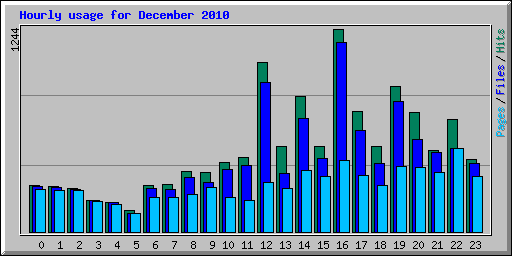 Hourly usage for December 2010