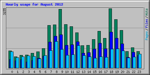 Hourly usage for August 2012