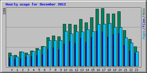 Hourly usage for December 2012