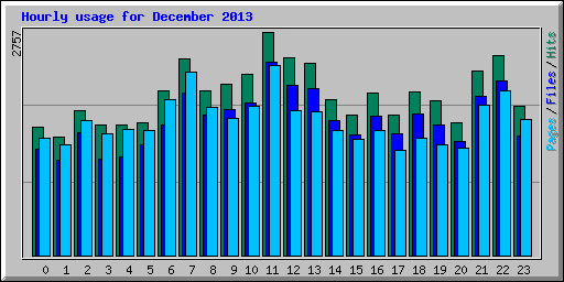 Hourly usage for December 2013