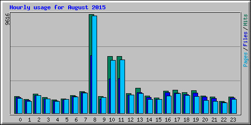 Hourly usage for August 2015