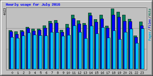 Hourly usage for July 2016